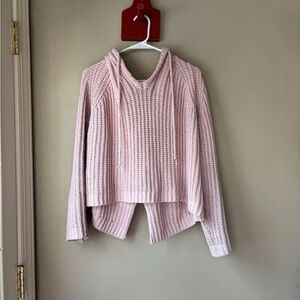 Spencer + Ella Soft Pink Knit Hooded Drawstring Sweater M/L
